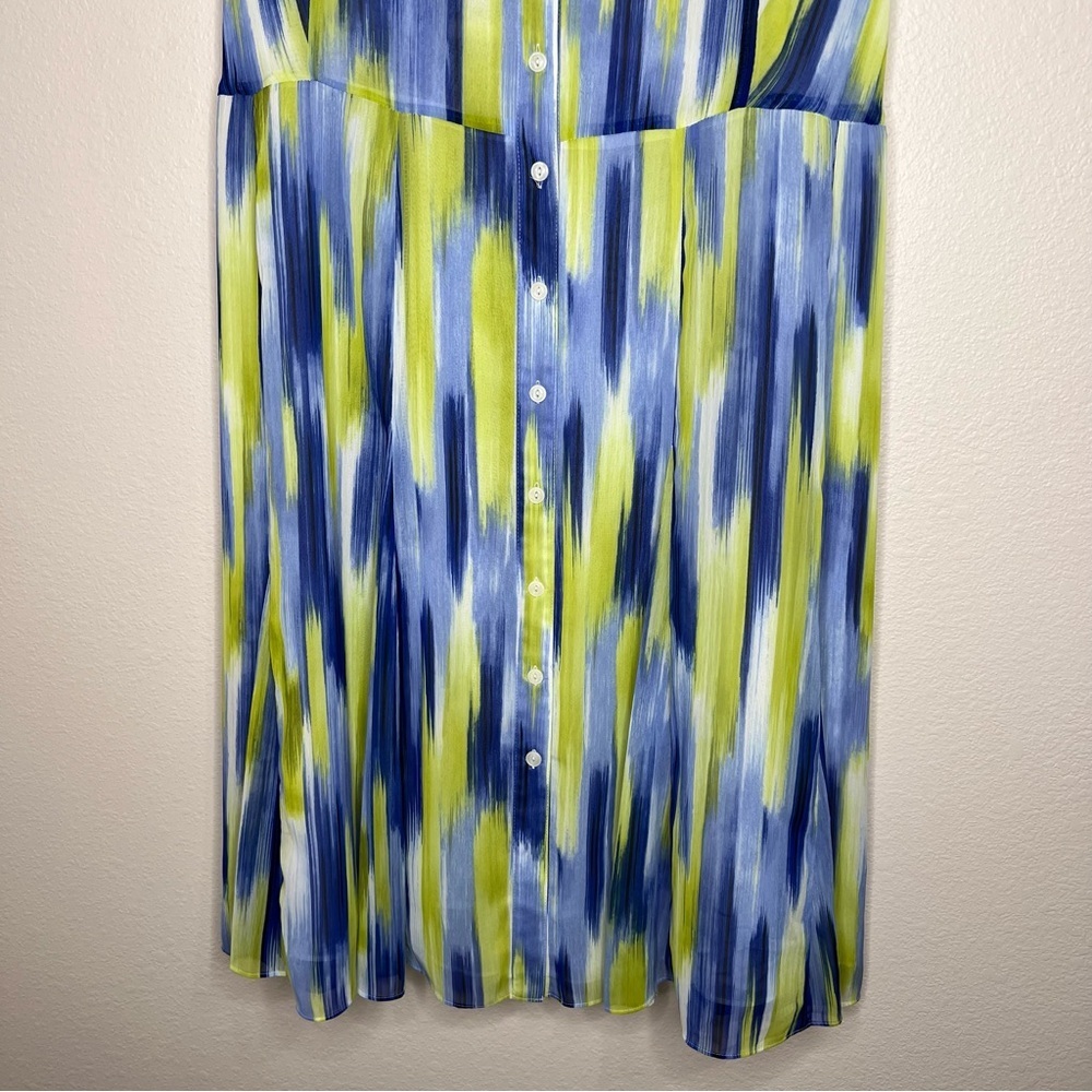 Evan Picone Blue and Green Patterned Dress - Picture 3 of 11